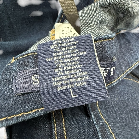 Jade Pull-On Jeans Women SZ L Dark Wash Mid-High Rise Elastic Waist Stretch - Picture 2 of 8